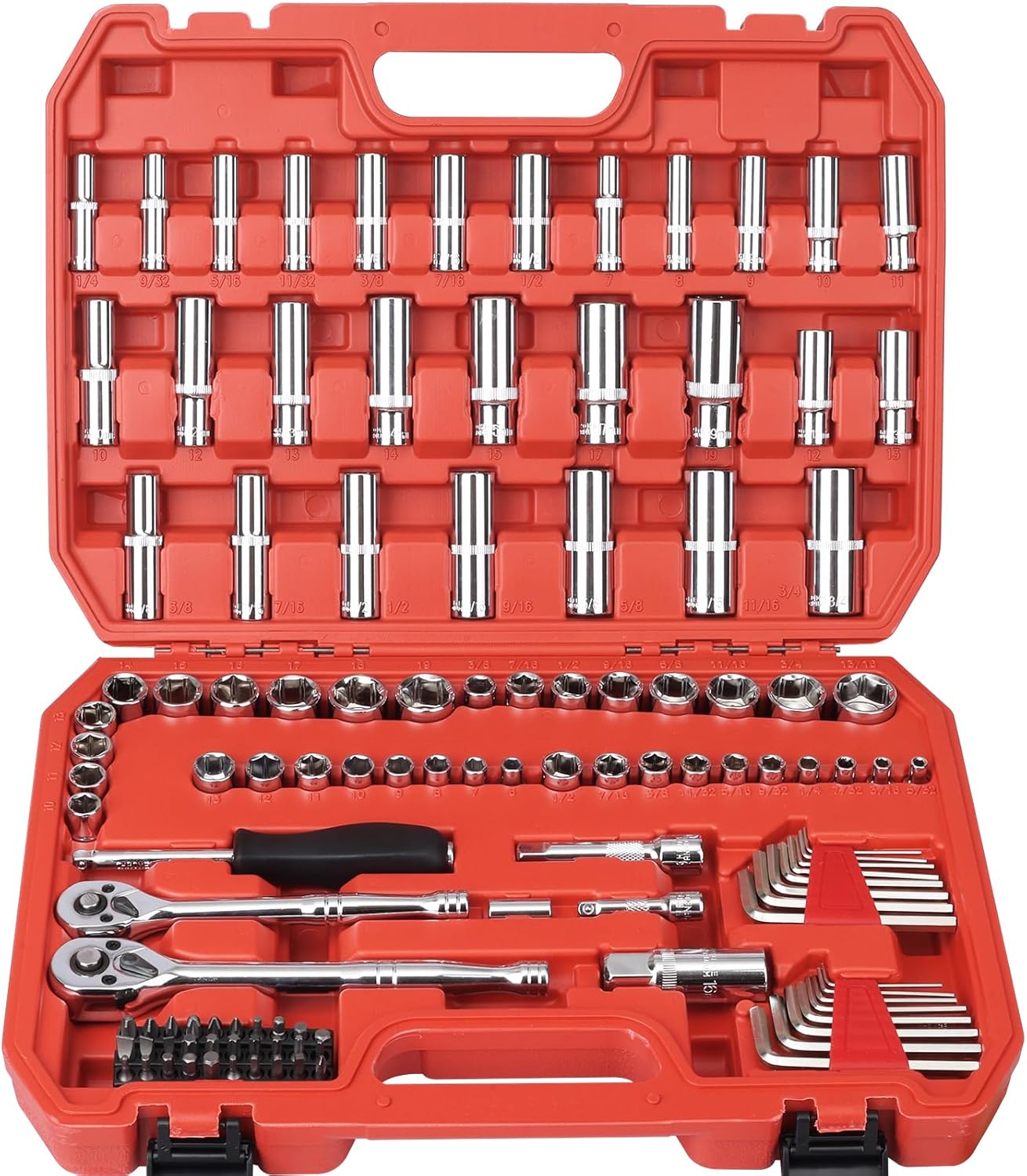 46 Pieces 1/4 inch Drive Socket Ratchet Wrench Set